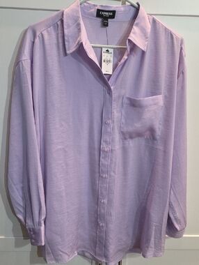 Express Women’s Light Lavender Button-Down Shirt